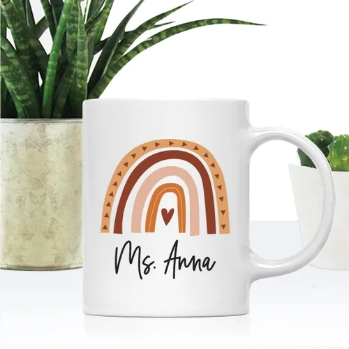 Miniatura 2 de Andaz Press Taza de café personalizada de agradecimiento a los profesores, tazas lindas para regalos para profesores para mujeres, nombre
