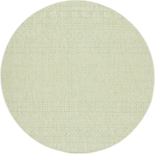 Miniatura 51 de SAFAVIEH Alfombra lavable para exteriores, colección Courtyard de 2.3 x 6.7 pies, beige y azul aguamarina, no desprende pelusa y es fácil