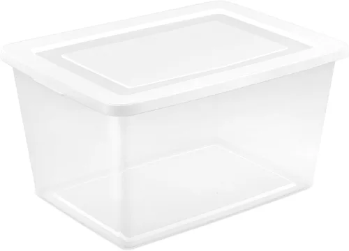 Miniatura 30 de Sterilite Paquete de 8 contenedores apilables con tapa, diseño de plástico transparente, 90 cuartos de galón