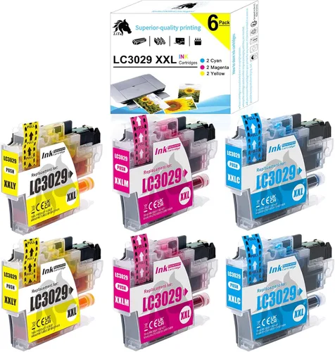 Miniatura 12 de LC30293PKS - Paquete de 3 cartuchos de tinta color C/M/Y LC30293PKS, repuesto de súper alto rendimiento para cartuchos de tinta Brother LC3029XXL