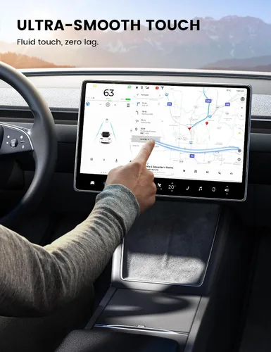 Miniatura 5 de Lamicall Protector de pantalla para Tesla Model Y Juniper 2025 y Model 3 (2024-2026) de 15.4 pulgadas, antiarañazos y huellas dactilares, paquete