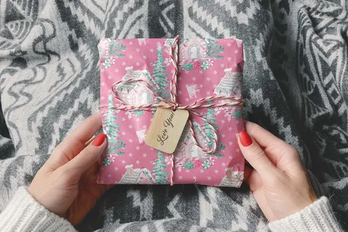 Miniatura 8 de Hermoso papel de regalo para casa de bastones de caramelo, rosa oscuro, rosa, grueso, papel de regalo de Navidad, turquesa, decoración navideña