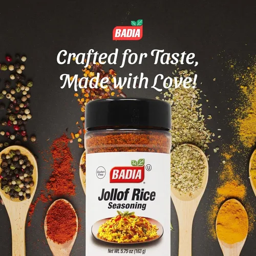 Miniatura 2 de Badia Jollof - Condimento de arroz, 5.75 onzas, mezcla africana de tomate, pimientos, cebolla y especias, sabor salado audaz, sin gluten