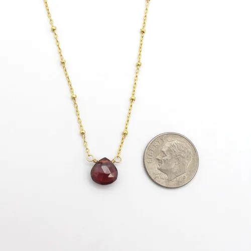 Miniatura 13 de Collar con colgante de piedra natal con piedra preciosa genuina, relleno de oro de 14 quilates, 18 pulgadas