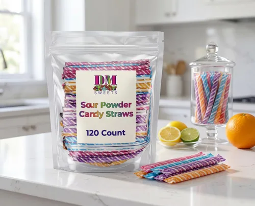 Miniatura 7 de Pajitas de caramelo en polvo agrio – Paquete de 120 unidades 8 onzas – Popotes rellenos de polvo agridulce surtidos – Perfecto para fiestas