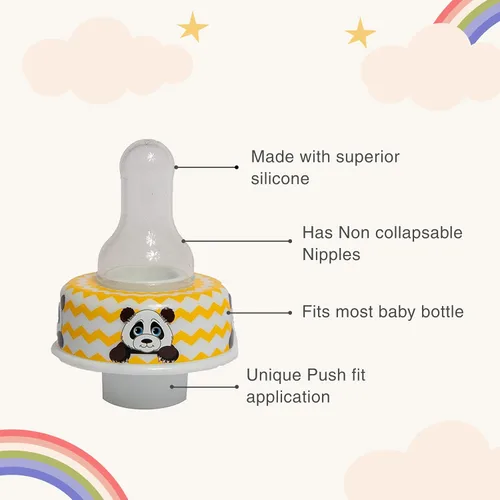 Miniatura 4 de Refresh-a-Baby - Adaptador de pezón reutilizable para biberón, convierte instantáneamente cualquier biberón en un sorbo con pezones de silicona Panda