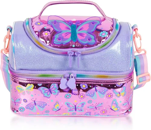 Miniatura 12 de Bolsa de almuerzo aislada de doble piso para niños, bolsa de comida grande para el regreso a la escuela, para niños, niñas, hombres y mujeres