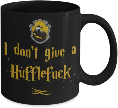 Miniatura 2 de Taza de juego de palabras con texto en inglés "I Dont Give A Hufflefuck" para amigos frikis nerd o compañeros de trabajo, tazas divertidas