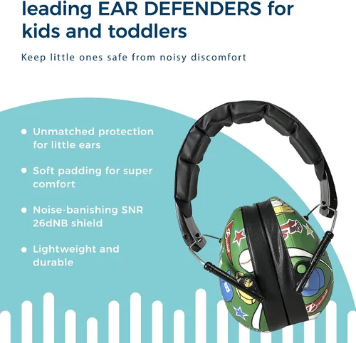 Miniatura 3 de BANZ Orejeras para niños de 2 años o más - Auriculares para niños con cancelación de ruido para ruidos fuertes y orejeras ajustables para niños