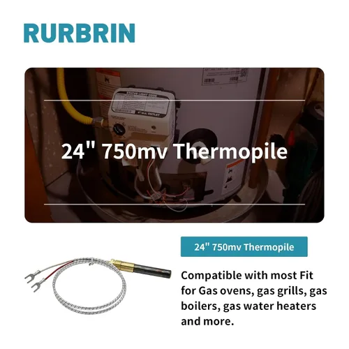 Miniatura 3 de (2PCS) Generadores de Termopila Q313A de 24" 750mv Compatibles con Heat Glo Heatilator, Termopar de Chimenea de 750 Milivoltios, Compatibles