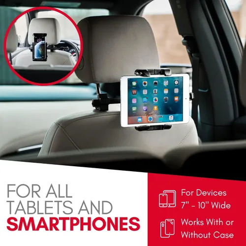 Miniatura 3 de Macally Soporte para reposacabezas de automóvil, esenciales para viaje por carretera, para niños, soporte para tablet de asiento trasero