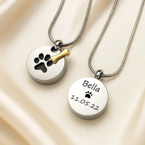 Miniatura 5 de Collares personalizados de urna de mascota para cenizas para mujeres y hombres, joyería de cremación para cenizas, collar personalizable para Urna