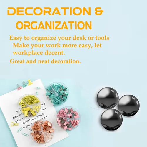 Miniatura 7 de Bolas magnéticas gigantes de 1.26 pulgadas para adultos, esfera mangética grande con estuche, masilla de ferrita, decoración de escritorio de Negro