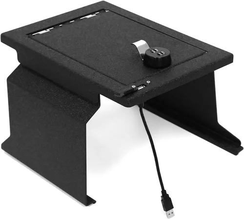 WASAI Caja fuerte para consola central para automóvil, consola premium en el vehículo compatible con Ford F150 2012-2014 con consola de piso