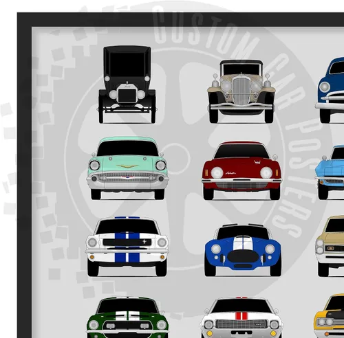 Miniatura 2 de Custom Car Posters Póster hecho a mano compatible con póster de American Muscle Car e impresión de automóviles clásicos y vehículos icónicos, 8 x 10