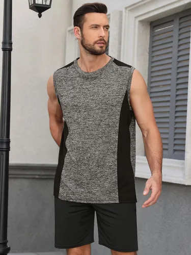 Miniatura 2 de AMVELOP Paquete de 4 camisetas sin mangas de entrenamiento para hombre, de secado rápido, para gimnasio