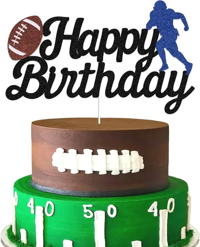 Decoración de pastel de fútbol – Decoración de pastel de feliz cumpleaños para decoración de fiesta de cumpleaños temática de fútbol/deporte