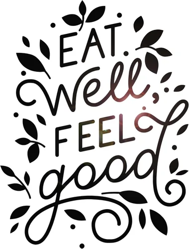 Vinilo adhesivo de pared Eat Well Feel Good Phrase Comedor Cocina Healthy Lifestyle Pegatinas Mural Decoración grande (g1127) negro