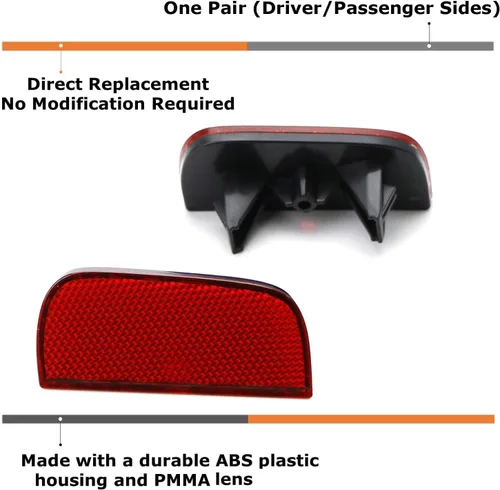 Miniatura 2 de iJDMTOY Lentes reflectoras rojas de parachoques trasero compatibles con Honda Civic Sedan/Coupe 2016-21 de 10ª generación, ensamblaje LH RH