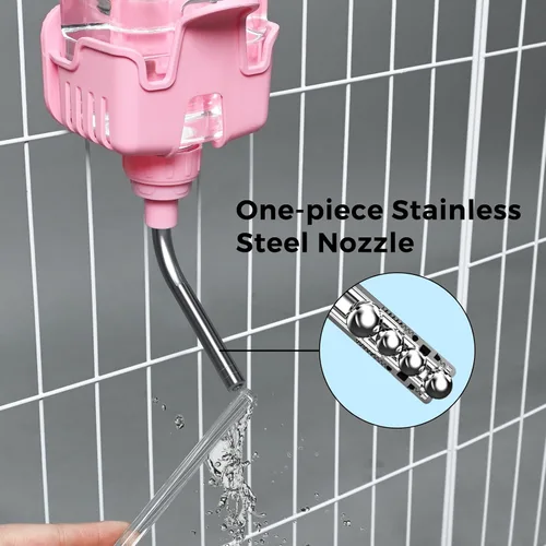 Miniatura 8 de Dispensador de agua Vannon para animales pequeños para jaula, botella de agua de 30oz para autoalimentación en jaula para conejo, chinchilla, hurón