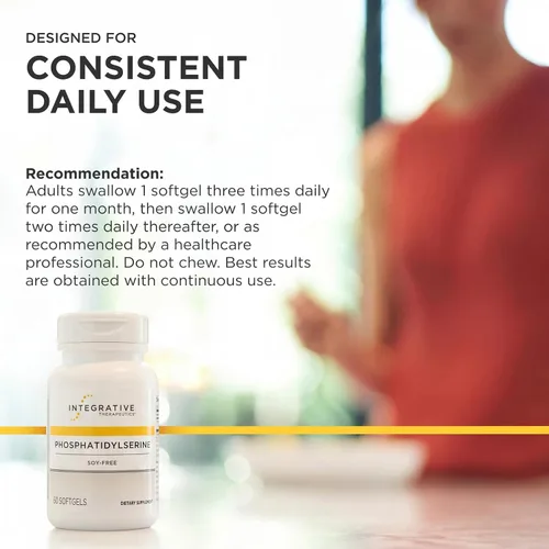 Miniatura 7 de Integrative Therapeutics Fosfatidilserina - Suplemento de apoyo para la función cognitiva y el estrés mental* - derivado de lecitina de girasol - 60