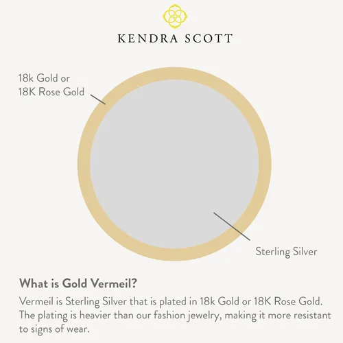 Miniatura 3 de Kendra Scott Davie - Pendientes de tuerca en oro vermeil de 18 quilates joyería fina para mujer