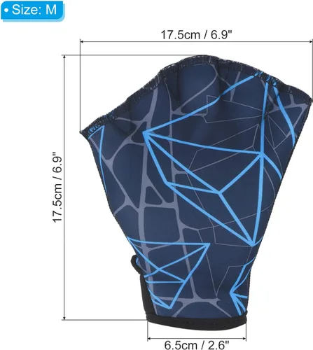 Miniatura 2 de PATIKIL Guantes acuáticos de natación guantes de natación con malla de impresión de resistencia al agua accesorios de entrenamiento para natación