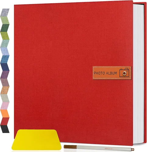 Miniatura 25 de Popotop Álbum de fotos grande autoadhesivo 4x6 5x7 8x10, álbum de recortes DIY, libro de fotos, regalos para mamá, familia, bebé y boda, con Azul