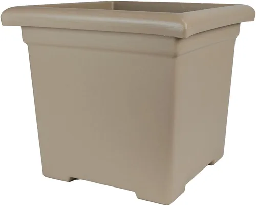 Miniatura 10 de The HC Companies Maceta cuadrada Accent con drenaje – Macetas clásicas para plantas de exterior y plantas de interior – Maceta cuadrada ligera