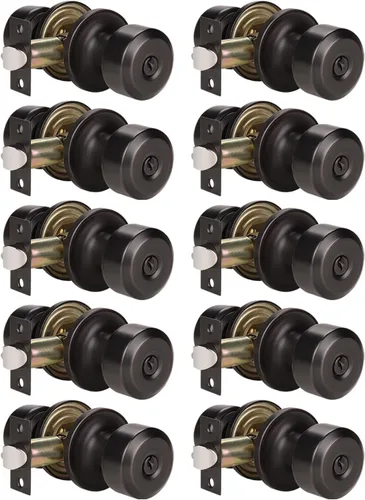 Miniatura 74 de KNOBWELL Paquete de 4 pomos de puerta cuadrados modernos para paso, pomos de puerta interiores, manija de puerta de pasillo y armario, color negro