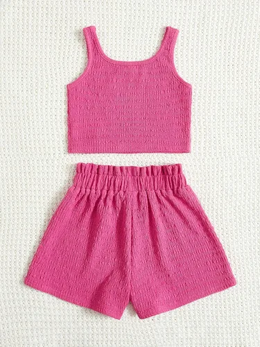 Miniatura 2 de SHENHE Conjunto de dos piezas para niña sin mangas con botones frontales y pantalones cortos