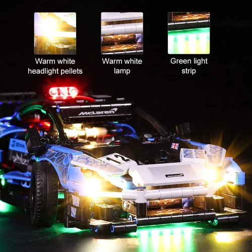 Miniatura 3 de VONADO Kit de luces LED compatible con Lego McLaren Senna GTR, iluminación de control remoto compatible con Lego Technic Cars (sin modelo Lego)