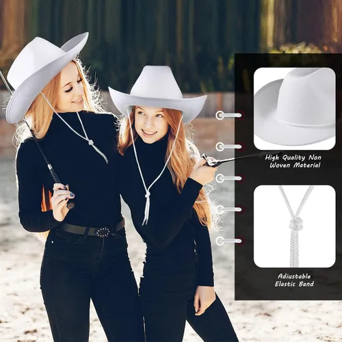 Miniatura 5 de Geyoga 9 piezas de sombrero de vaquero con estampado de cachemira bandanas y lentes de sol en forma de corazón para adultos disfraz de fiesta