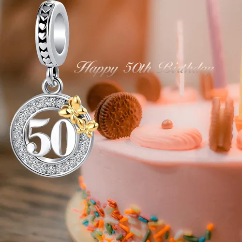Miniatura 2 de Feliz cumpleaños 16 18 21 40 50 años de amor encanto mariposa para pulsera europea
