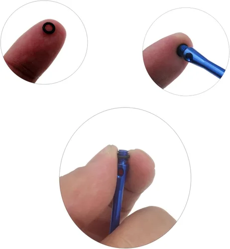 Miniatura 2 de CyeeLife 100 piezas de dardos de goma o anillos-arandelas antideslizantes para accesorios de eje de aluminio