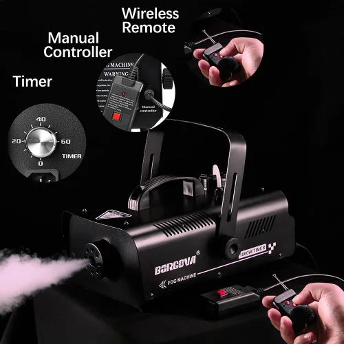 Miniatura 3 de Máquina de niebla de 1000 W con temporizador, control remoto inalámbrico y control manual, ideal para Halloween, fiestas, actuaciones en escenario