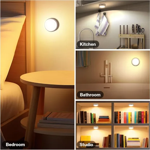 Miniatura 4 de Cadrim Luces de disco – LED que cambian de color, luces regulables debajo del gabinete con controles remotos inalámbricos para cocina (paquete de 1)