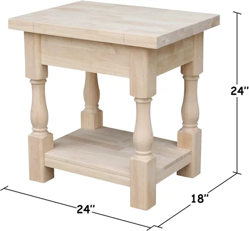 Miniatura 2 de International Concepts - Mesa auxiliar toscana, 19 x 16 pulgadas