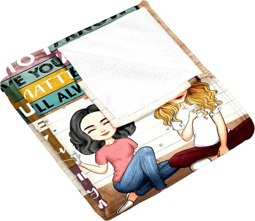 Miniatura 3 de Manta personalizada de regalo para amigos, regalos de cumpleaños para amigos, manta de franela para el día de San Valentín, graduación, regalo
