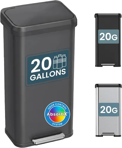 Miniatura 14 de iTouchless SoftStep - Bote de basura de acero inoxidable, 13.2 galones, sistema de filtro de olores, pedal y tapa con cierre silencioso y fino
