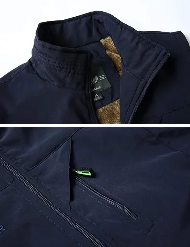 Miniatura 5 de Gihuo Chaleco de forro polar con forro de sherpa para hombre, chaleco de pesca de invierno para viajes
