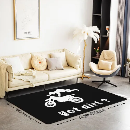 Miniatura 2 de Alfombra de motocross de 3 x 5 pies, alfombra para deportes extremos, sala de estar, dormitorio, decoración de motocicleta, alfombra antideslizante