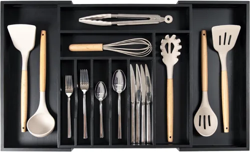 Miniatura 24 de KitchenEdge Organizador Premium de Cubiertos, Vajilla y Utensilios para Cajones de Cocina, Grado Contractual Apto para Alimentos, Expandible de 18 a