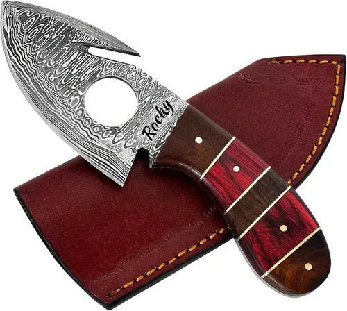 Miniatura 8 de WINTERFELL Cuchillo de caza con gancho intestinal hecho a mano personalizado con funda de cuero, cuchillo de supervivencia de hoja fija de acero