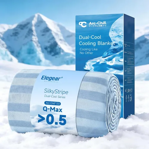 Miniatura 19 de Elegear Manta Refrescante Revolucionaria que Absorbe el Calor para Mantener el Cuerpo Fresco para Sudores Nocturnos, Arc-Chill 3.0 Fibra Fresca