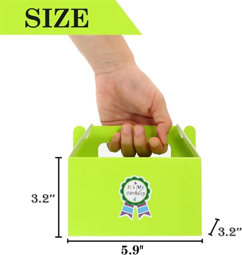 Miniatura 3 de Oletx 12 cajas de regalo verdes a dos aguas, caja pequeña de regalo de fiesta de 5.9 pulgadas, caja de golosinas, caja de dulces de galletas