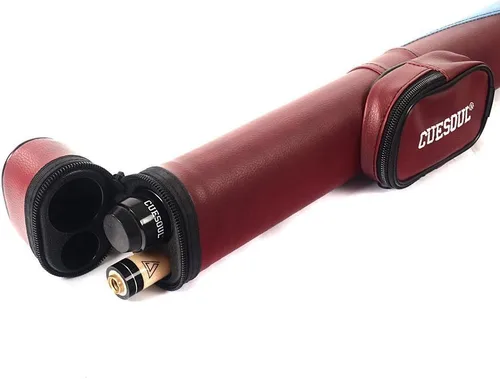 Miniatura 5 de Cuesoul Juego de taco de billar de madera de arce de 58 pulgadas, 19 oz/20 oz, punta de 11.5 mm/13 mm [peso ajustable] 19oz-rojo vino+estuche