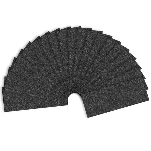 Miniatura 18 de Papel de lija de grano 120, hojas de lijado en seco y húmedo de 9 x 3.6 pulgadas para acabado de muebles de madera, lijado de metal y pulido