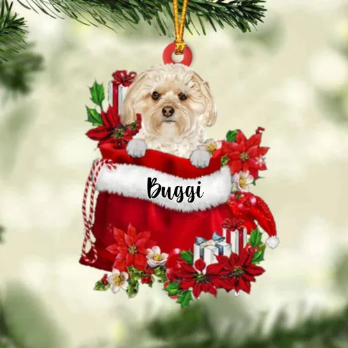 Miniatura 91 de Perro Akita Inu personalizado en bolsa de regalo, adorno de Navidad, nombre personalizado, regalo para amantes de los perros, familia, Navidad