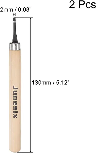 Miniatura 2 de uxcell Cuchillo de tallado de madera, cinceles, acero al carbono 50# de 0.079 pulgadas, pequeño grabado plano para escultura de manualidades